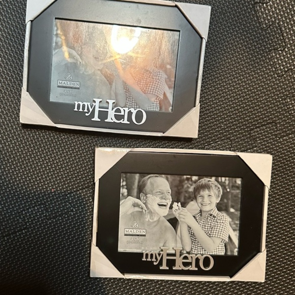 Set of 2 My Hero black & silver frames Perfect for father or grandfather gifts